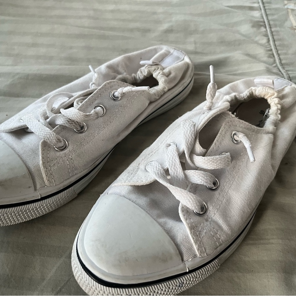 Kids White Canvas Sneakers - Picture 3 of 4